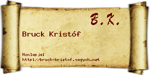 Bruck Kristóf névjegykártya